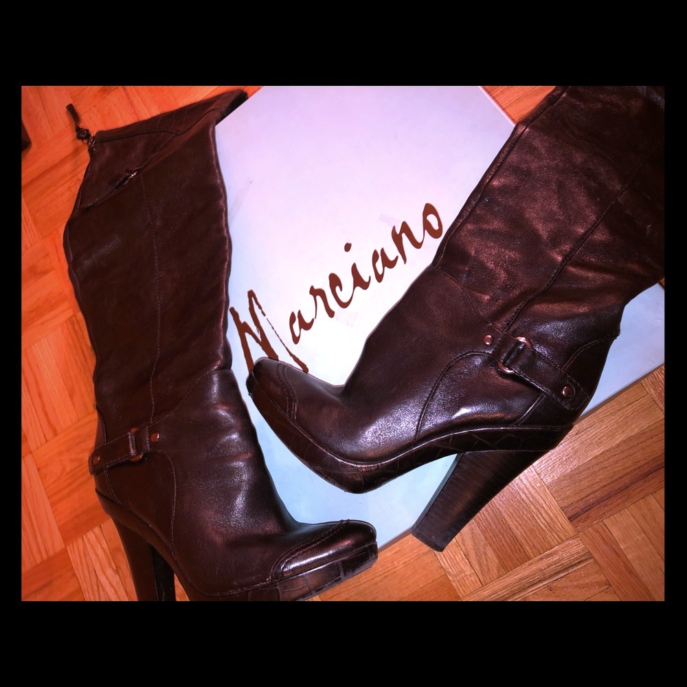 Leather Marciano Pmtanis over the knee heel boots